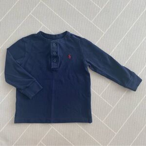 Polo Ralph Lauren long-sleeve navy blue henley top boy’s Size 4T